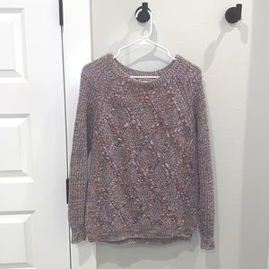 EUC Colorful Rainbow Cable Knit Multi-Color Sweater Size S Small 4-6 Faded Glory